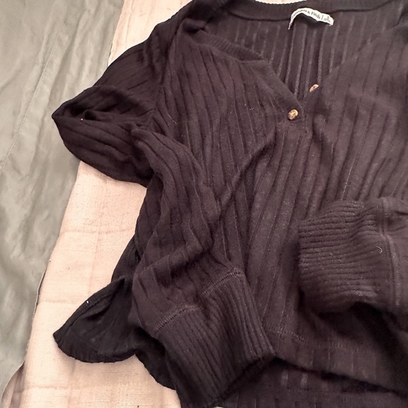 abercrombie 2 pieces black ribbed pajama set - Picture 6 of 6